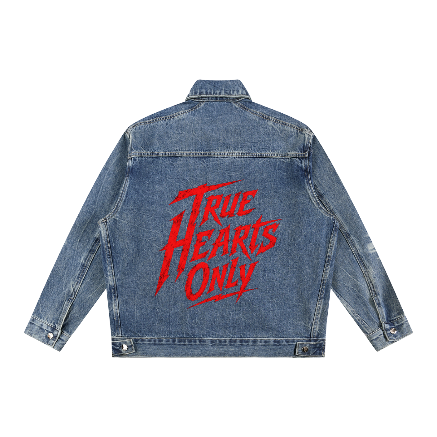 True Hearts Only Vintage Zip Up Denim Jacket