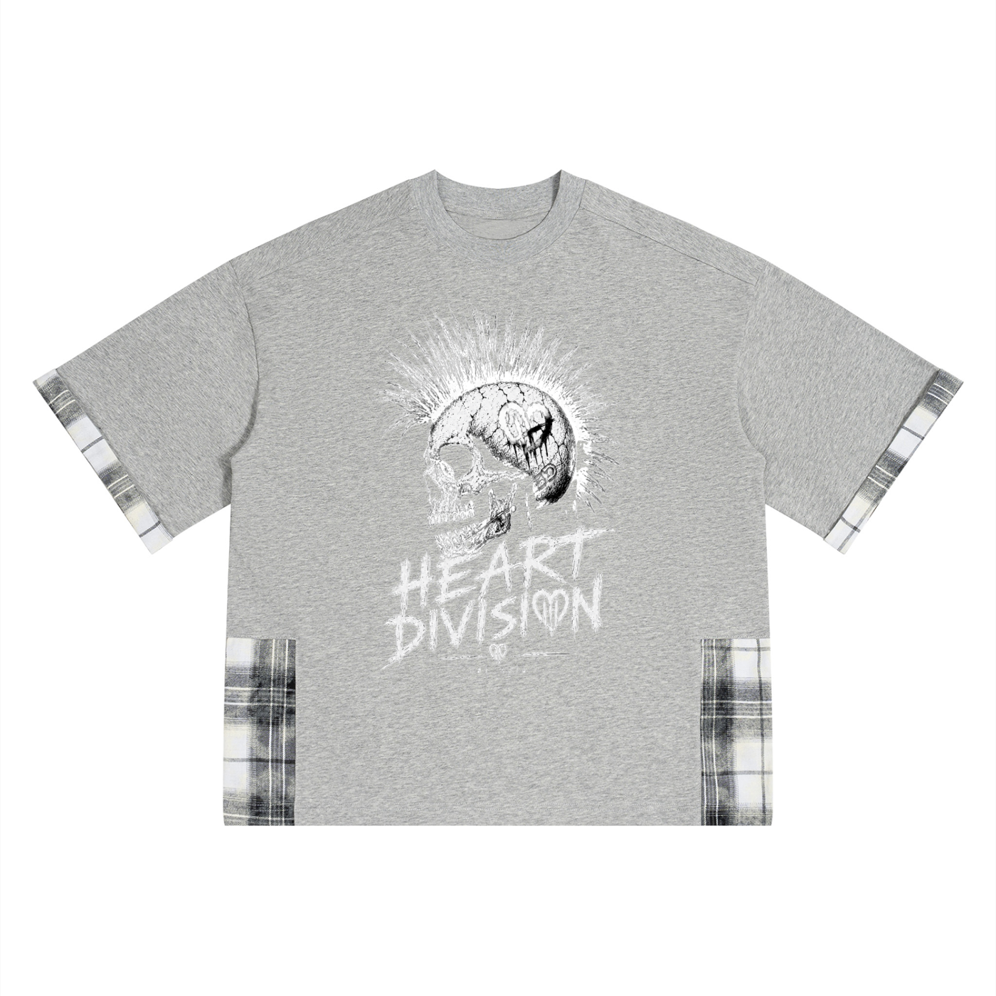Unisex Plaid Paneled T-Shirt