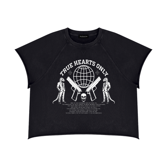 Unisex Vintage Wash Raw Edge Boxy T-Shirt