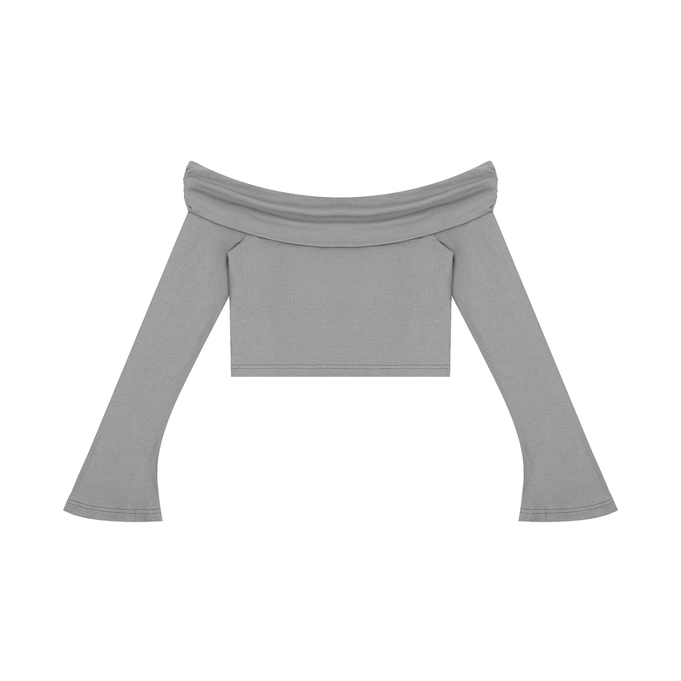 Women's T.H.O Off-the-Shoulder Bell Sleeve Crop T-Shirt