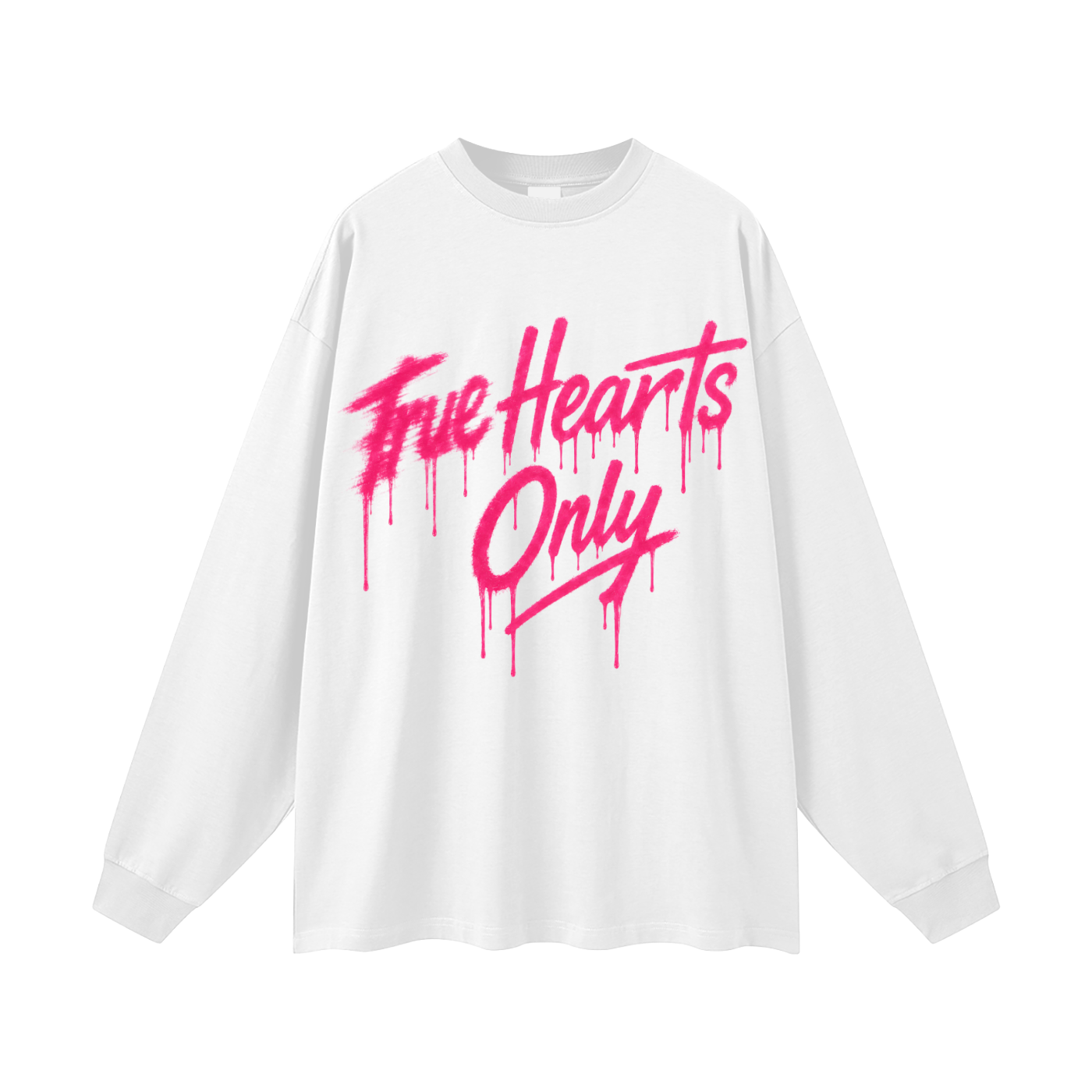 Oversized True Hearts Only Long Sleeve T-Shirt