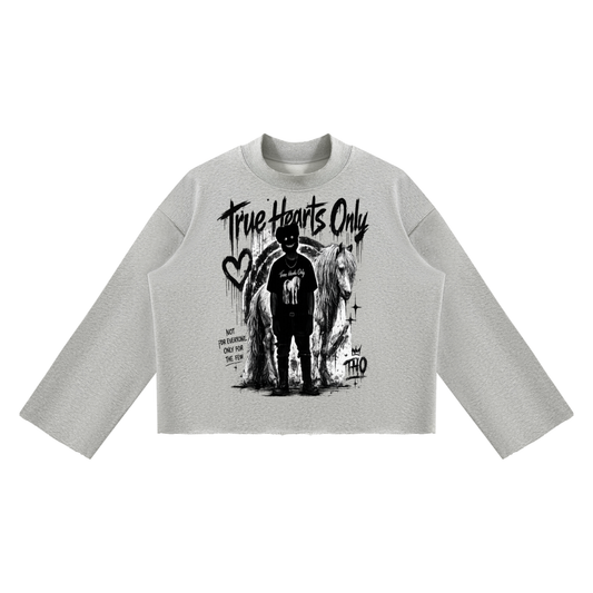 True Hearts Only Raw Edge Boxy Sweatshirt