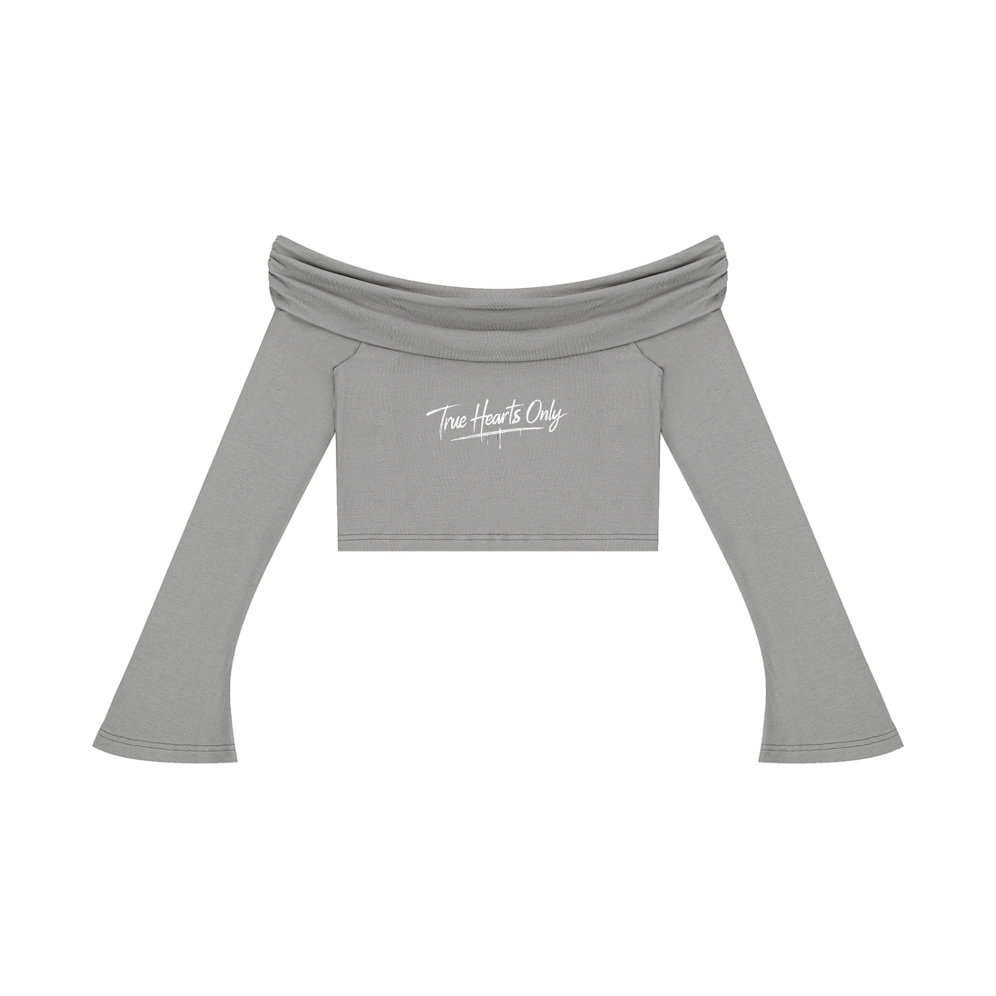 Women's T.H.O Off-the-Shoulder Bell Sleeve Crop T-Shirt