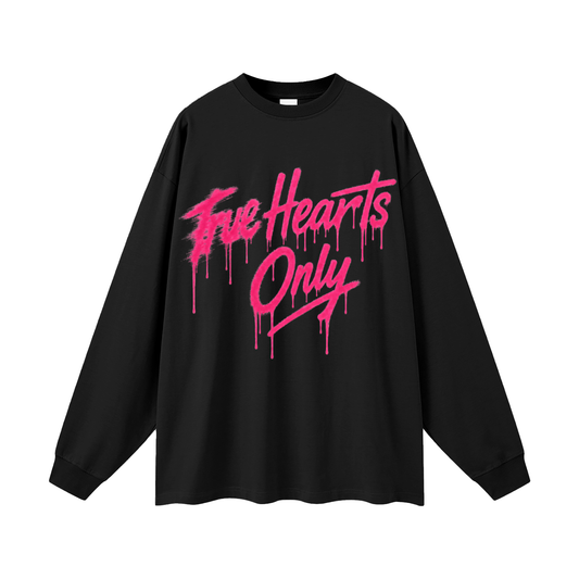 Oversized True Hearts Only Long Sleeve T-Shirt