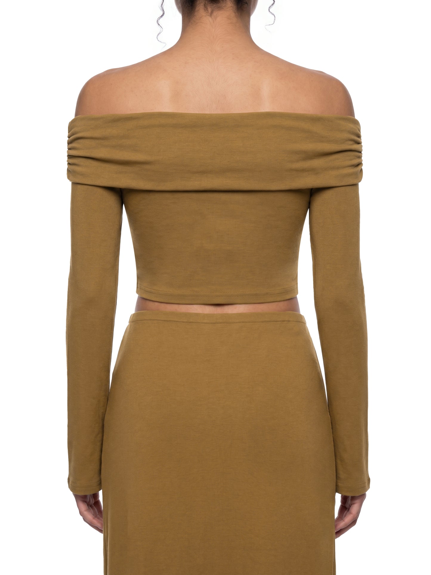 Women's T.H.O Off-the-Shoulder Bell Sleeve Crop T-Shirt